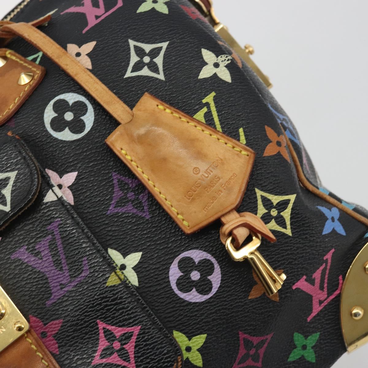 LOUIS VUITTON Monogram Multicolor Speedy 30 Hand Bag Black M92642 Auth BA14905A