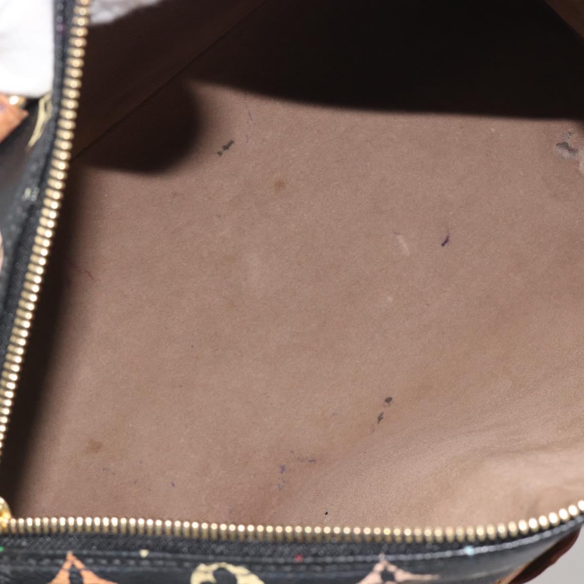 LOUIS VUITTON Monogram Multicolor Speedy 30 Hand Bag Black M92642 Auth BA14905A