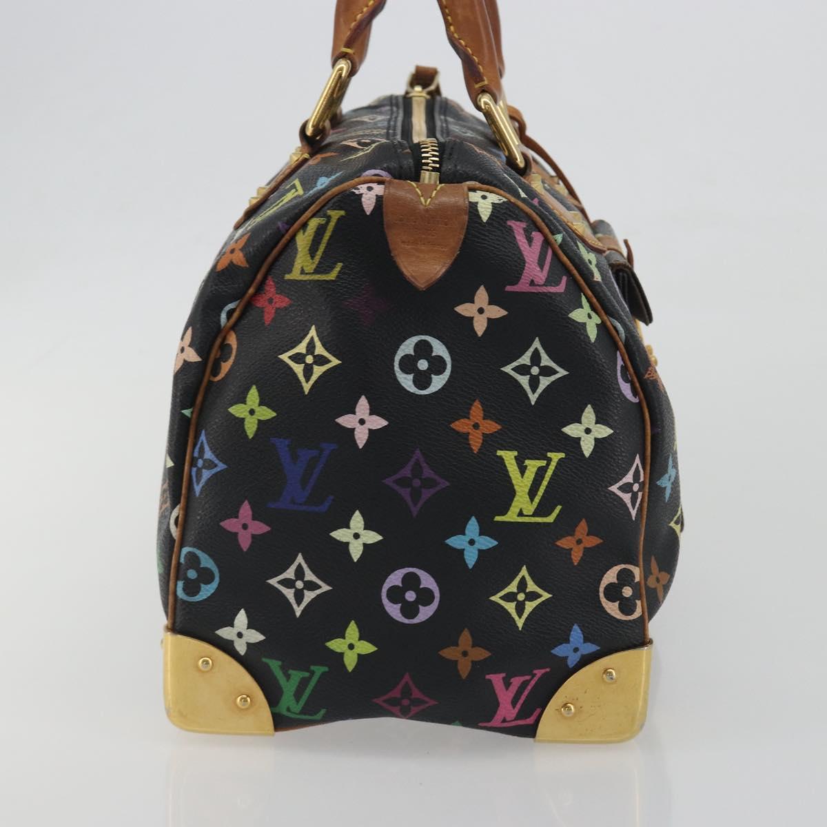 LOUIS VUITTON Monogram Multicolor Speedy 30 Hand Bag Black M92642 Auth BA14905A