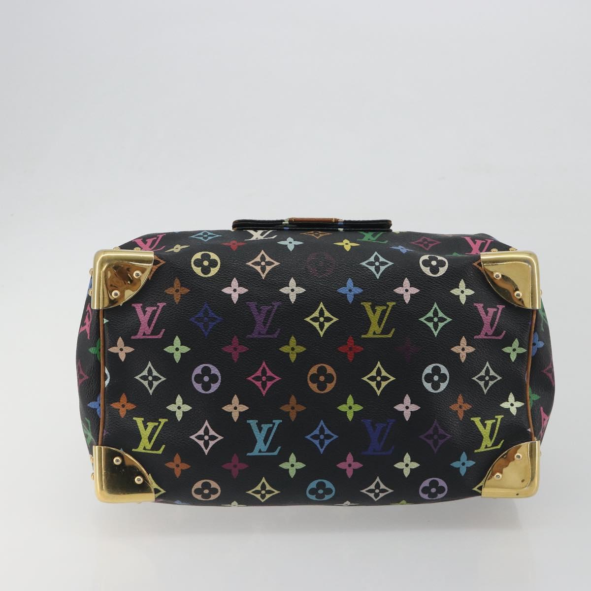 LOUIS VUITTON Monogram Multicolor Speedy 30 Hand Bag Black M92642 Auth BA14905A