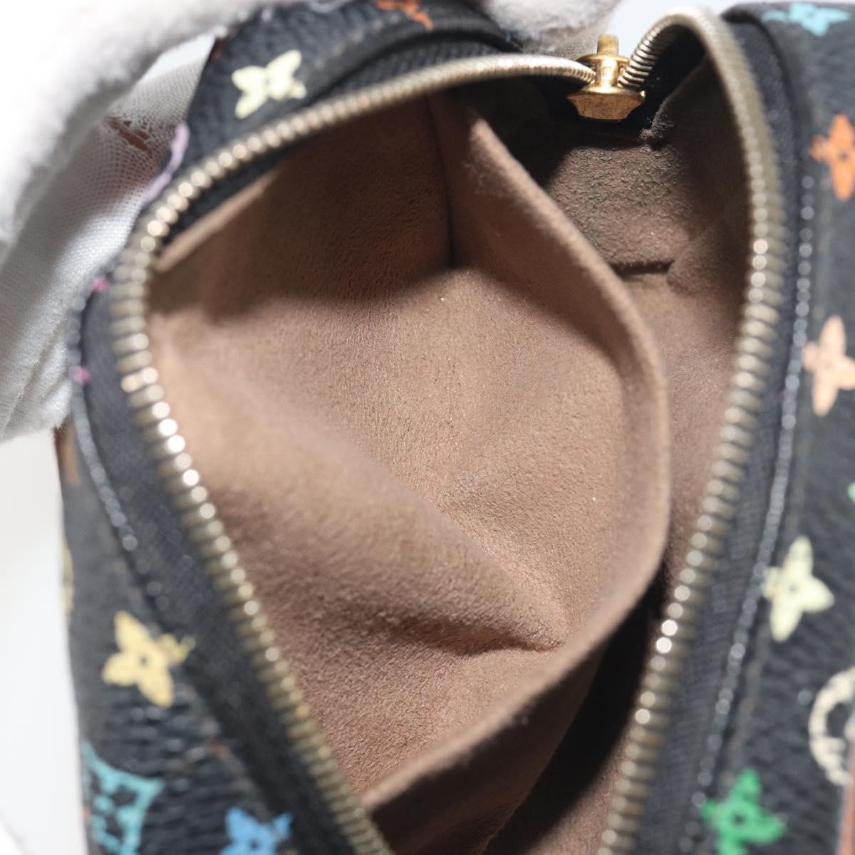 LOUIS VUITTON Monogram Multicolor Trousse Wapity Pouch Black M58034 Auth BA14908