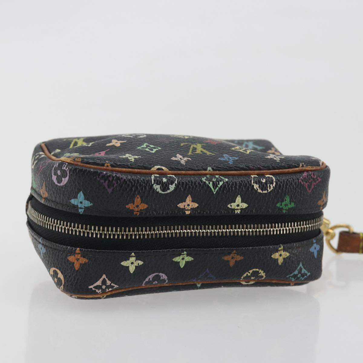LOUIS VUITTON Monogram Multicolor Trousse Wapity Pouch Black M58034 Auth BA14908