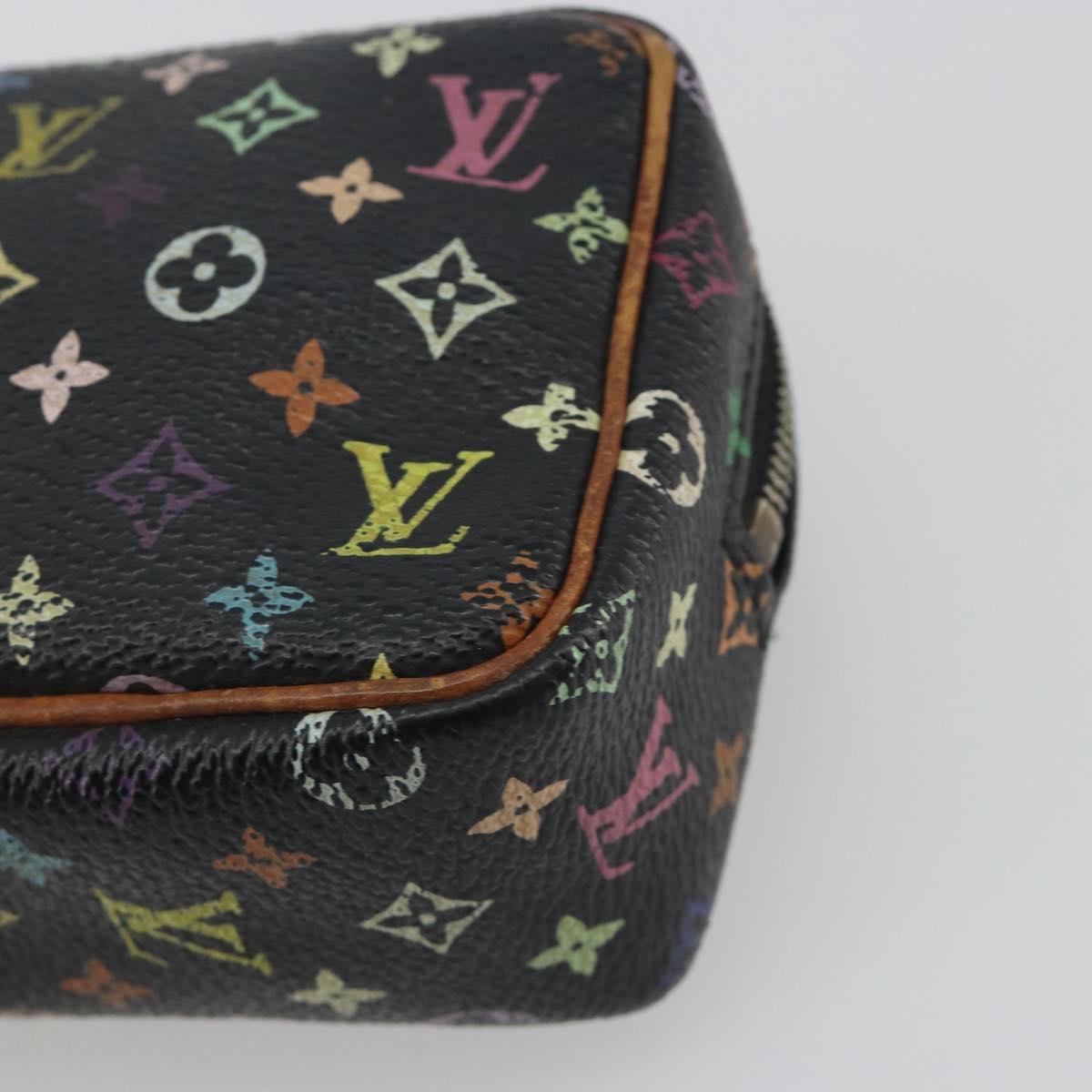 LOUIS VUITTON Monogram Multicolor Trousse Wapity Pouch Black M58034 Auth BA14908