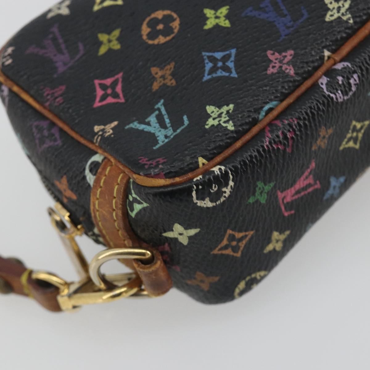 LOUIS VUITTON Monogram Multicolor Trousse Wapity Pouch Black M58034 Auth BA14908