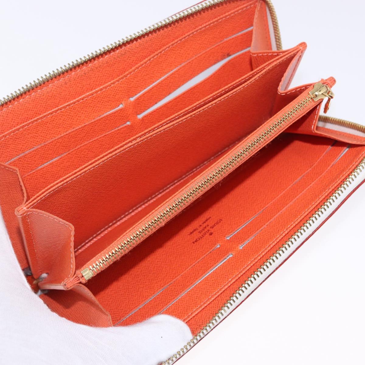 LOUIS VUITTON Monogram Multicolor Zippy Wallet White Orange M60241 Auth BA14910V