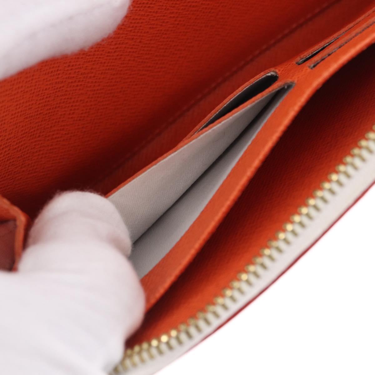 LOUIS VUITTON Monogram Multicolor Zippy Wallet White Orange M60241 Auth BA14910V
