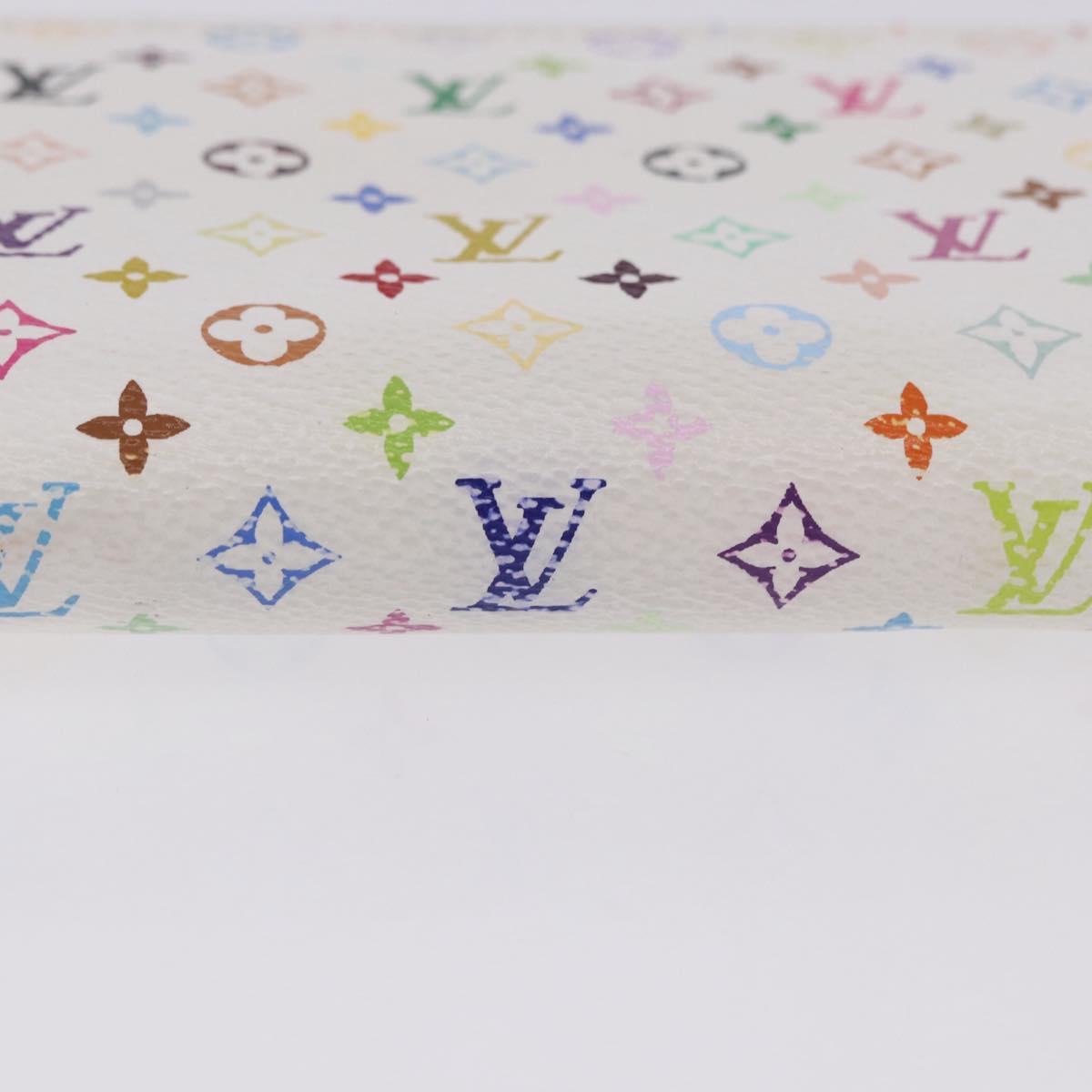 LOUIS VUITTON Monogram Multicolor Zippy Wallet White Orange M60241 Auth BA14910V