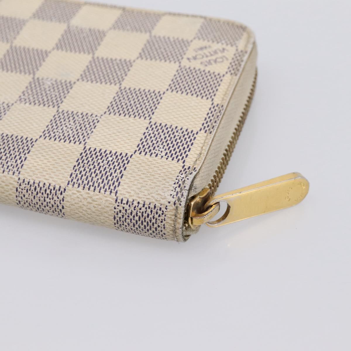 LOUIS VUITTON Damier Azur Zippy Wallet Long Wallet N60019 LV Auth BA14914