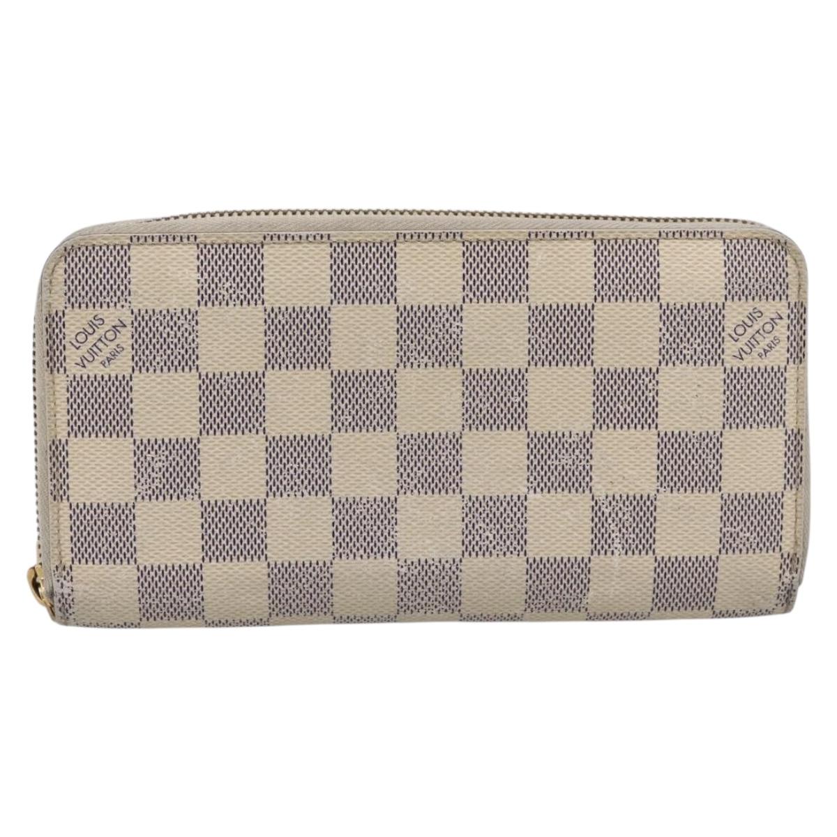 LOUIS VUITTON Damier Azur Zippy Wallet Long Wallet N60019 LV Auth BA14914