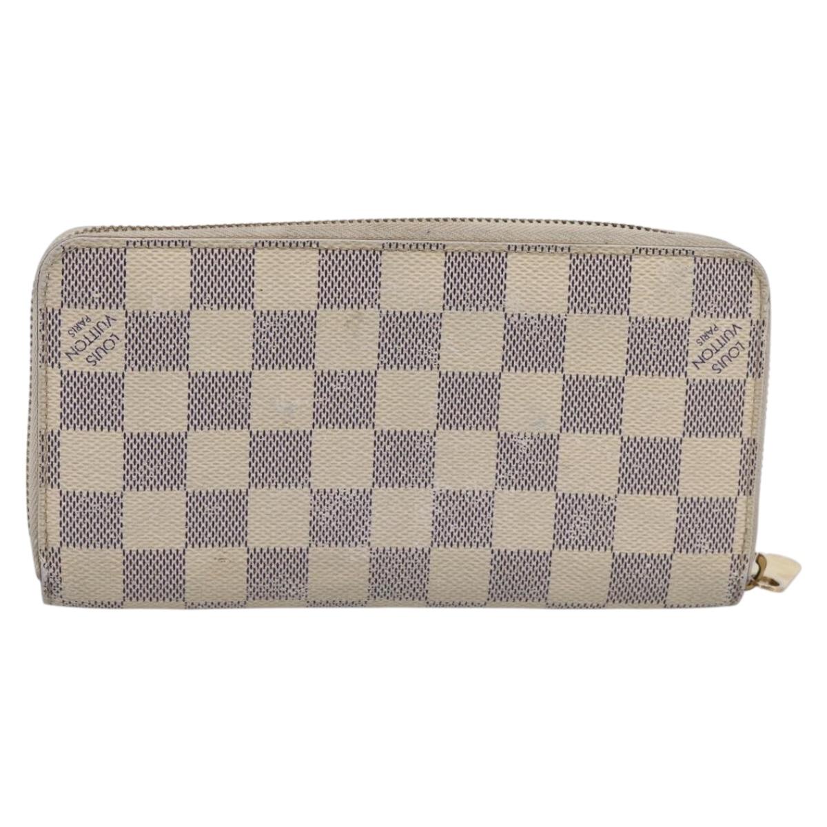 LOUIS VUITTON Damier Azur Zippy Wallet Long Wallet N60019 LV Auth BA14914
