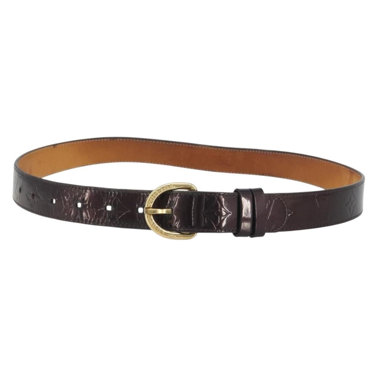 LOUIS VUITTON Monogram Vernis Ceinture Belt Amarante LV Auth BA14919
