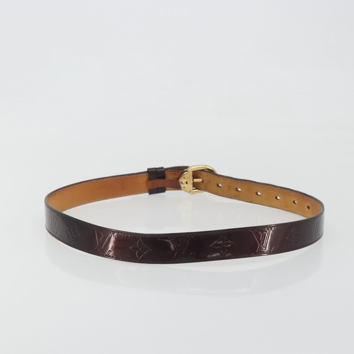 LOUIS VUITTON Monogram Vernis Ceinture Belt Amarante LV Auth BA14919