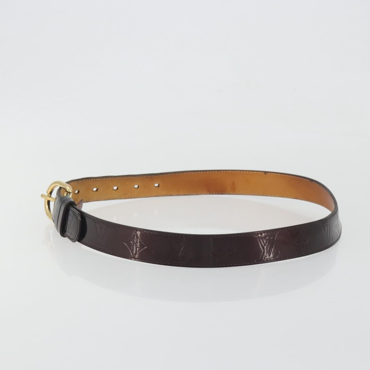 LOUIS VUITTON Monogram Vernis Ceinture Belt Amarante LV Auth BA14919