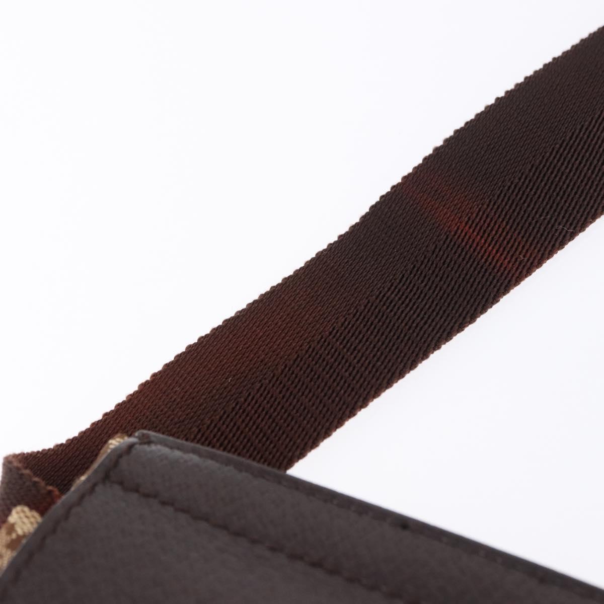 GUCCI GG Canvas Waist Bag Beige Silver 28566 Auth BA14924A