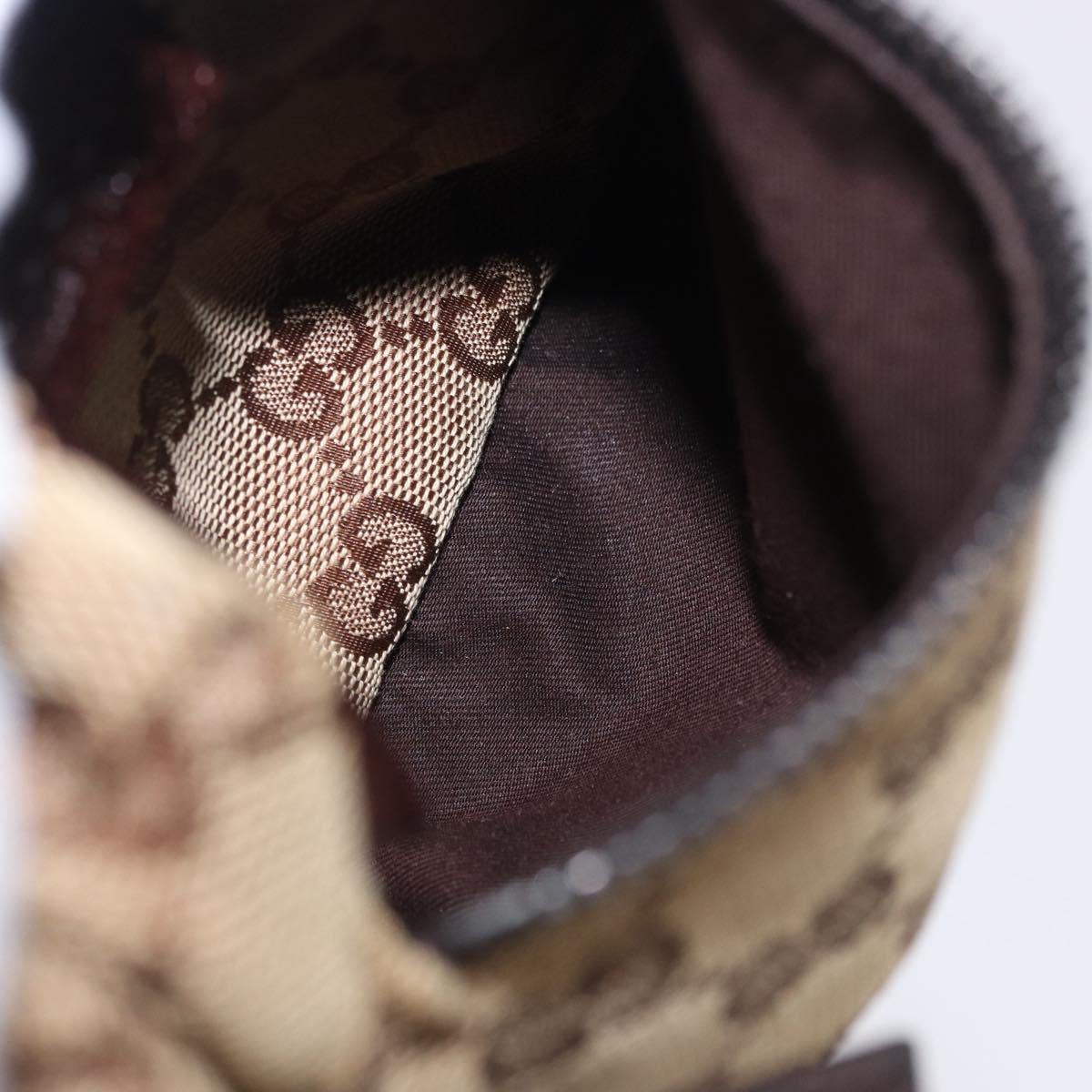 GUCCI GG Canvas Waist Bag Beige Silver 28566 Auth BA14924A