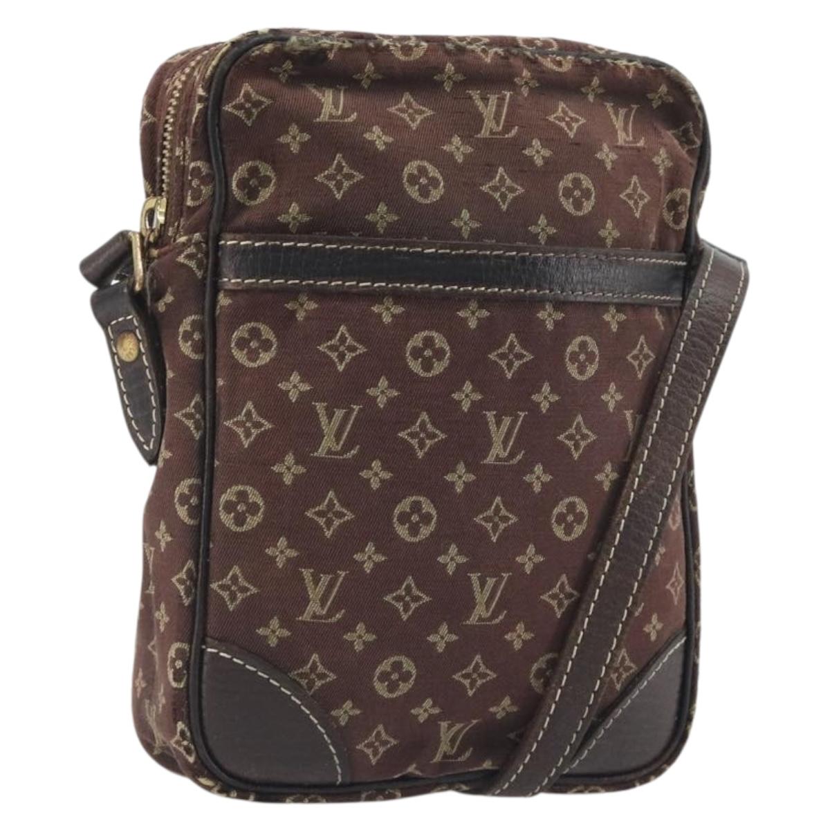 LOUIS VUITTON Monogram Mini Lin Danube Shoulder Bag Ebene M95228 LV Auth BA14928