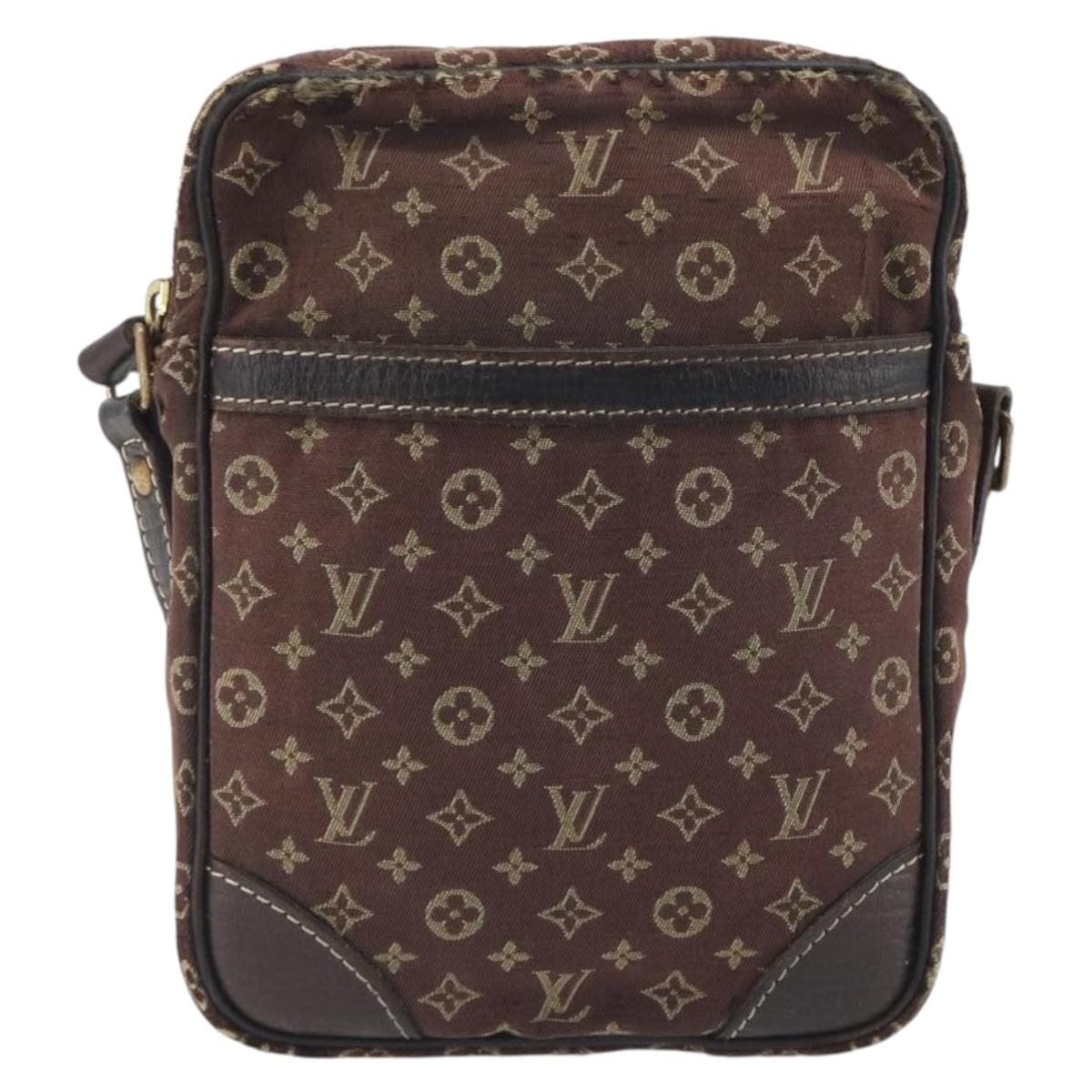 LOUIS VUITTON Monogram Mini Lin Danube Shoulder Bag Ebene M95228 LV Auth BA14928