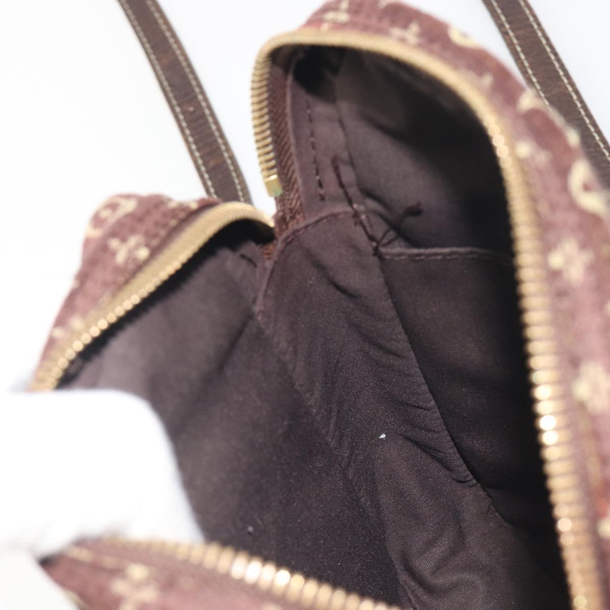 LOUIS VUITTON Monogram Mini Lin Danube Shoulder Bag Ebene M95228 LV Auth BA14928