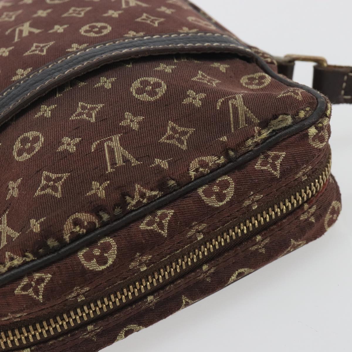 LOUIS VUITTON Monogram Mini Lin Danube Shoulder Bag Ebene M95228 LV Auth BA14928