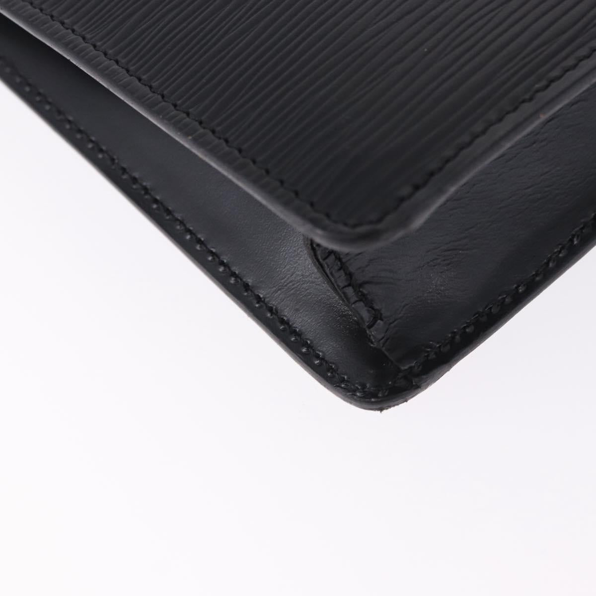 LOUIS VUITTON Epi Sellier Dragonne Clutch Bag Black M52612 LV Auth BA14932