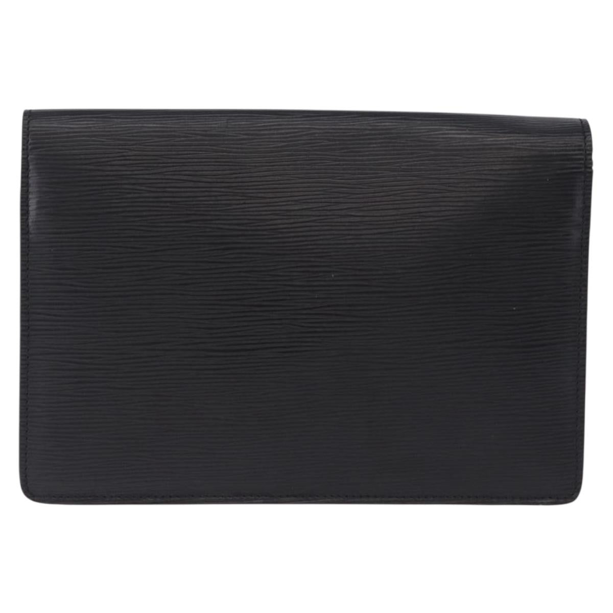 LOUIS VUITTON Epi Sellier Dragonne Clutch Bag Black M52612 LV Auth BA14932