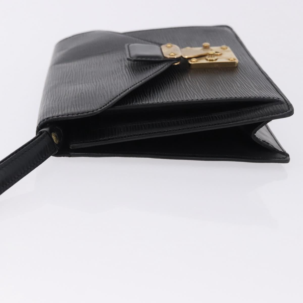 LOUIS VUITTON Epi Sellier Dragonne Clutch Bag Black M52612 LV Auth BA14932