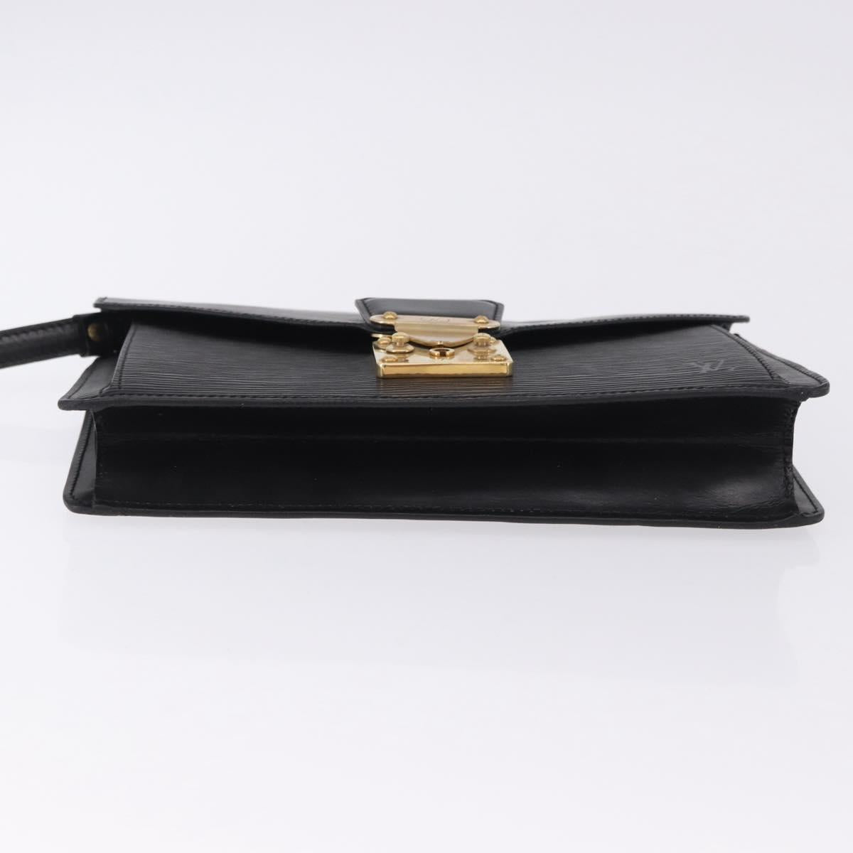 LOUIS VUITTON Epi Sellier Dragonne Clutch Bag Black M52612 LV Auth BA14932