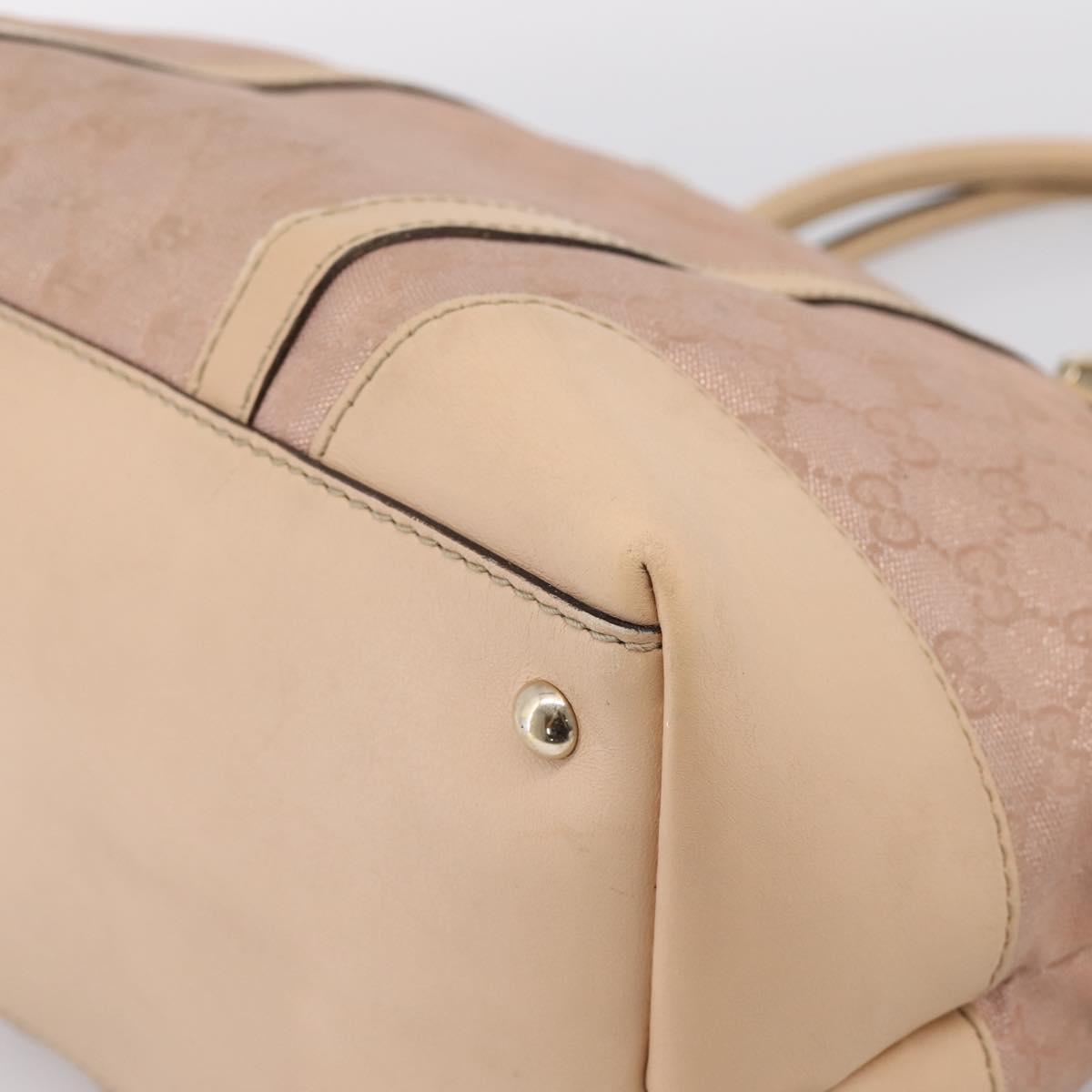 GUCCI GG Canvas Tote Bag Pink Gold Tone 257068 Auth BA14937