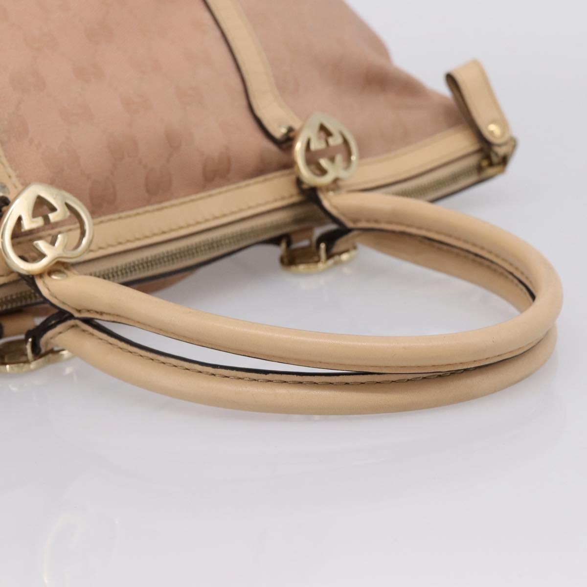 GUCCI GG Canvas Tote Bag Pink Gold Tone 257068 Auth BA14937