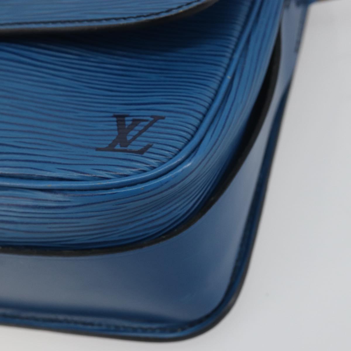 LOUIS VUITTON Epi Cartouchiere MM Shoulder Bag Blue M52245 LV Auth BA14941