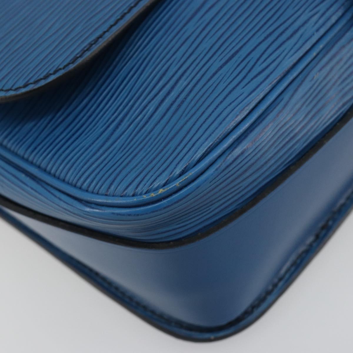 LOUIS VUITTON Epi Cartouchiere MM Shoulder Bag Blue M52245 LV Auth BA14941