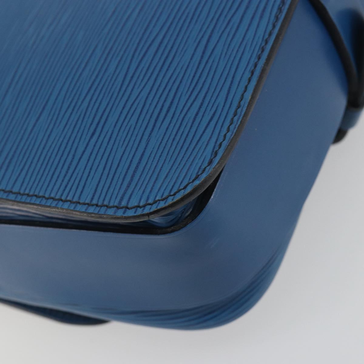 LOUIS VUITTON Epi Cartouchiere MM Shoulder Bag Blue M52245 LV Auth BA14941