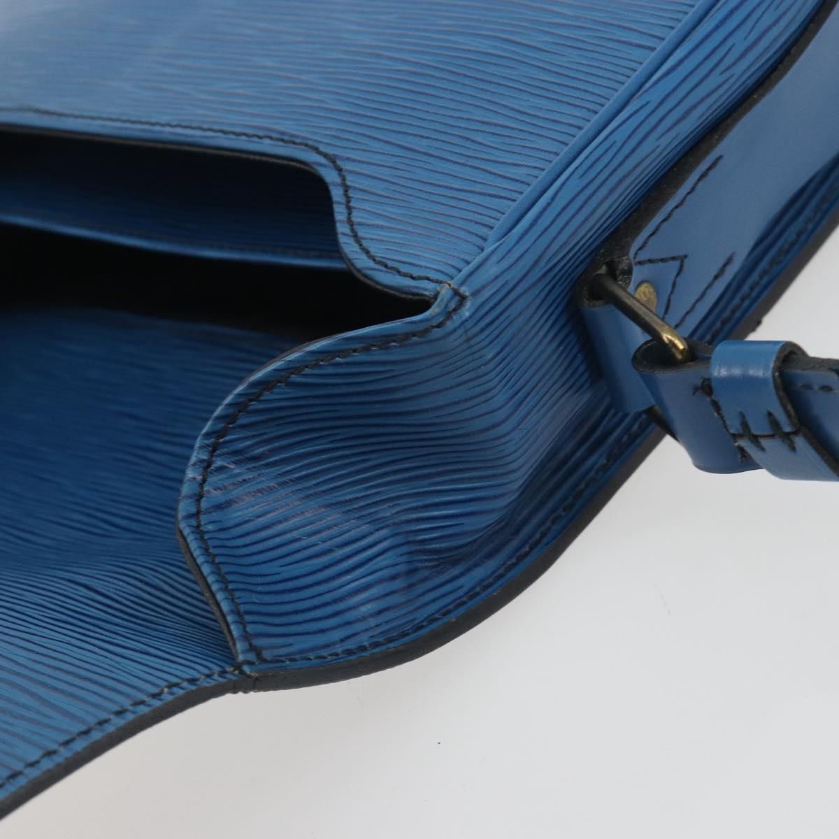 LOUIS VUITTON Epi Cartouchiere MM Shoulder Bag Blue M52245 LV Auth BA14941