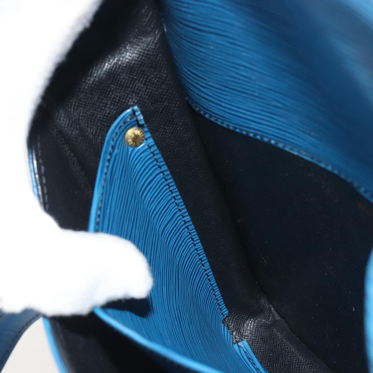 LOUIS VUITTON Epi Cartouchiere MM Shoulder Bag Blue M52245 LV Auth BA14941