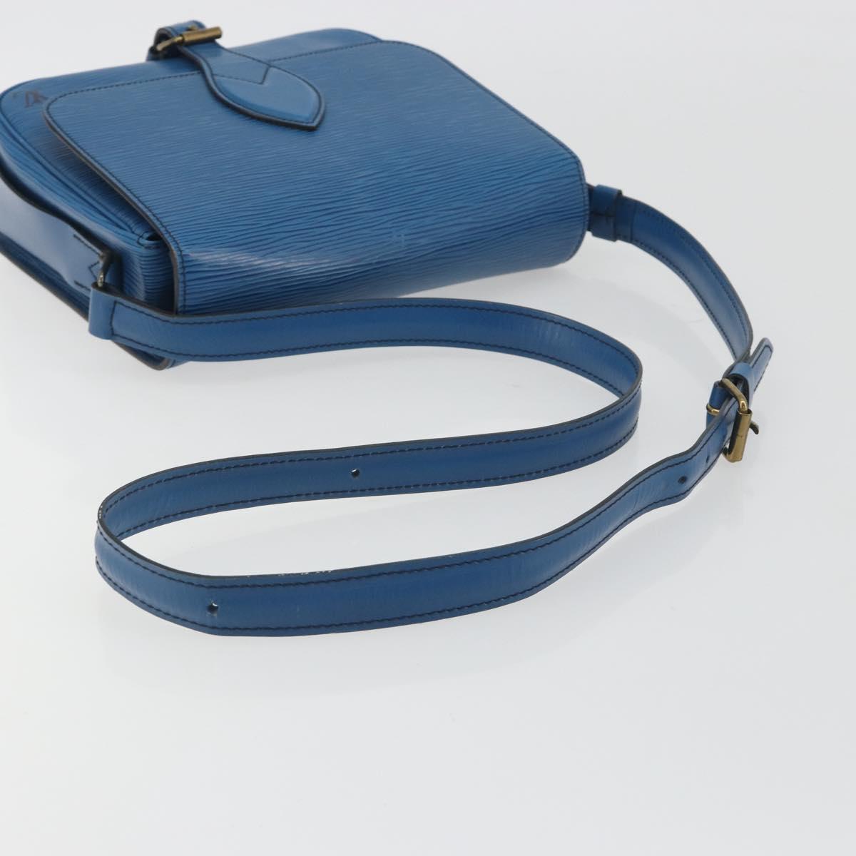 LOUIS VUITTON Epi Cartouchiere MM Shoulder Bag Blue M52245 LV Auth BA14941