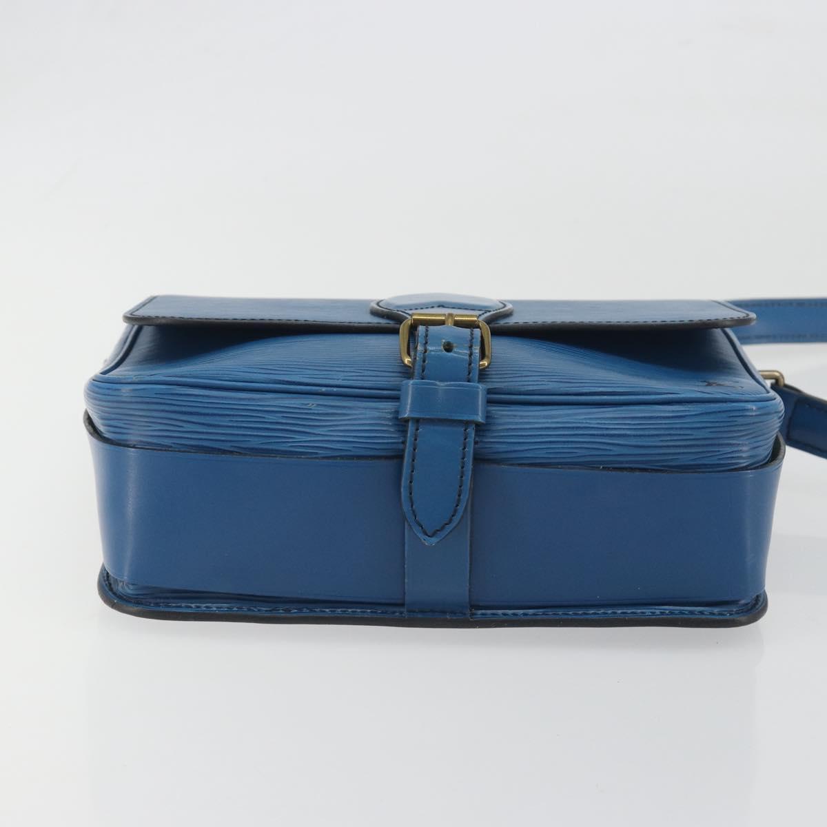 LOUIS VUITTON Epi Cartouchiere MM Shoulder Bag Blue M52245 LV Auth BA14941