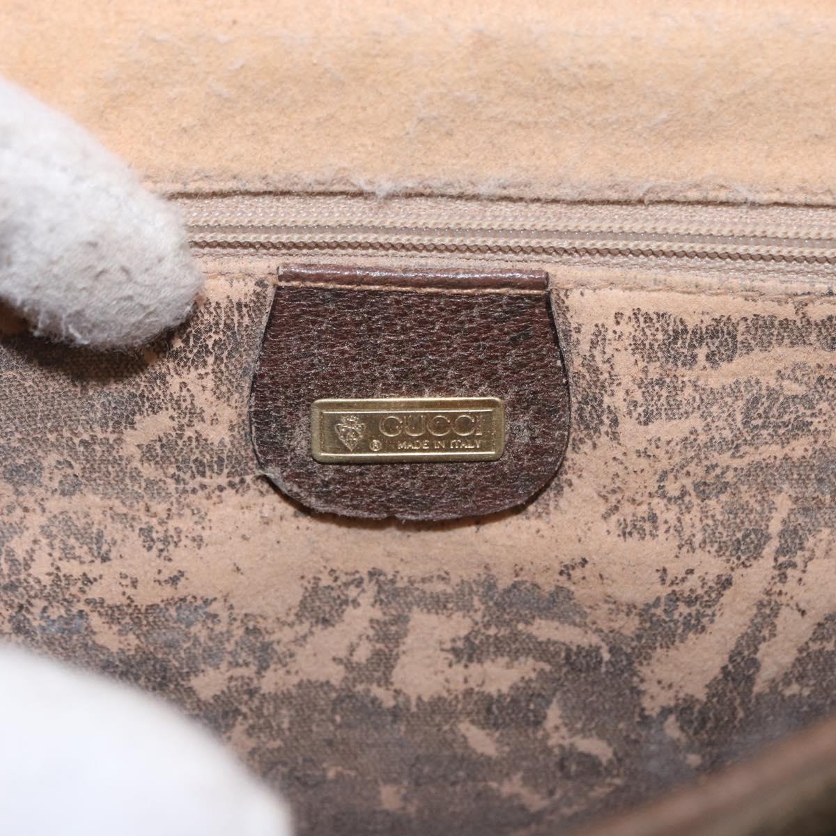 GUCCI GG Supreme Shoulder Bag PVC Leather Beige Gold Tone Auth BA14942