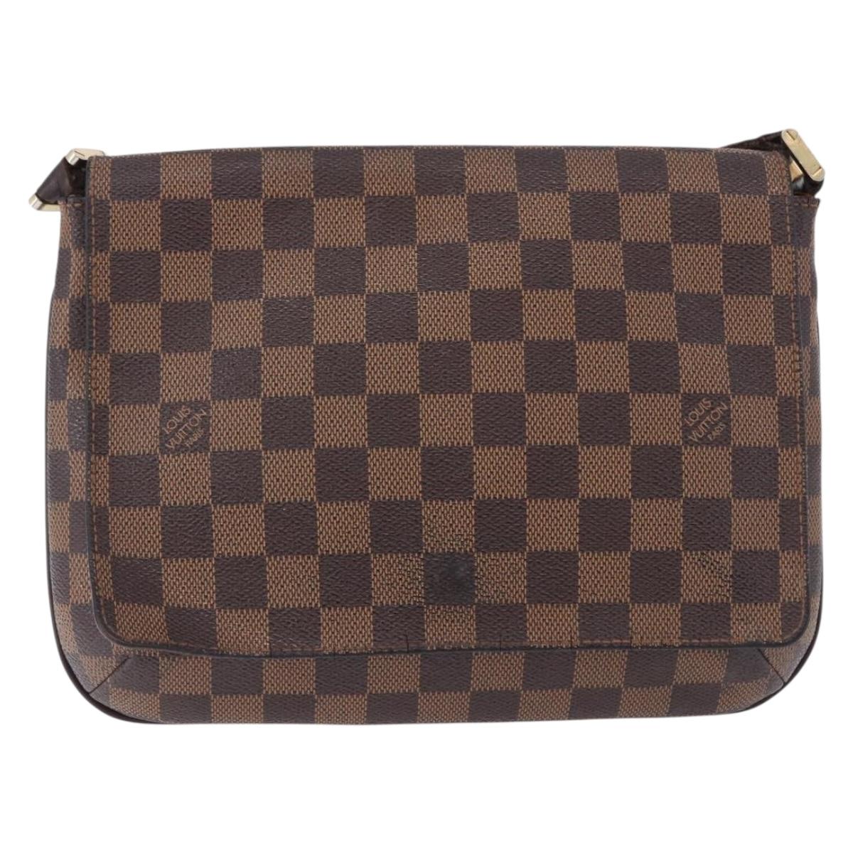 LOUIS VUITTON Damier Ebene Musette Tango Shoulder Bag N51301 LV Auth BA14945