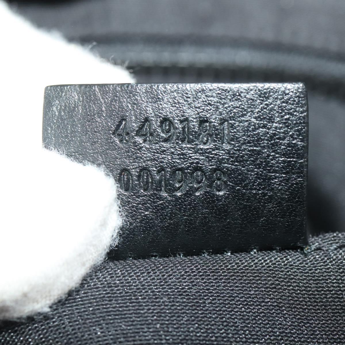GUCCI GG Canvas Backpack Black Silver 449181 Auth BA14948
