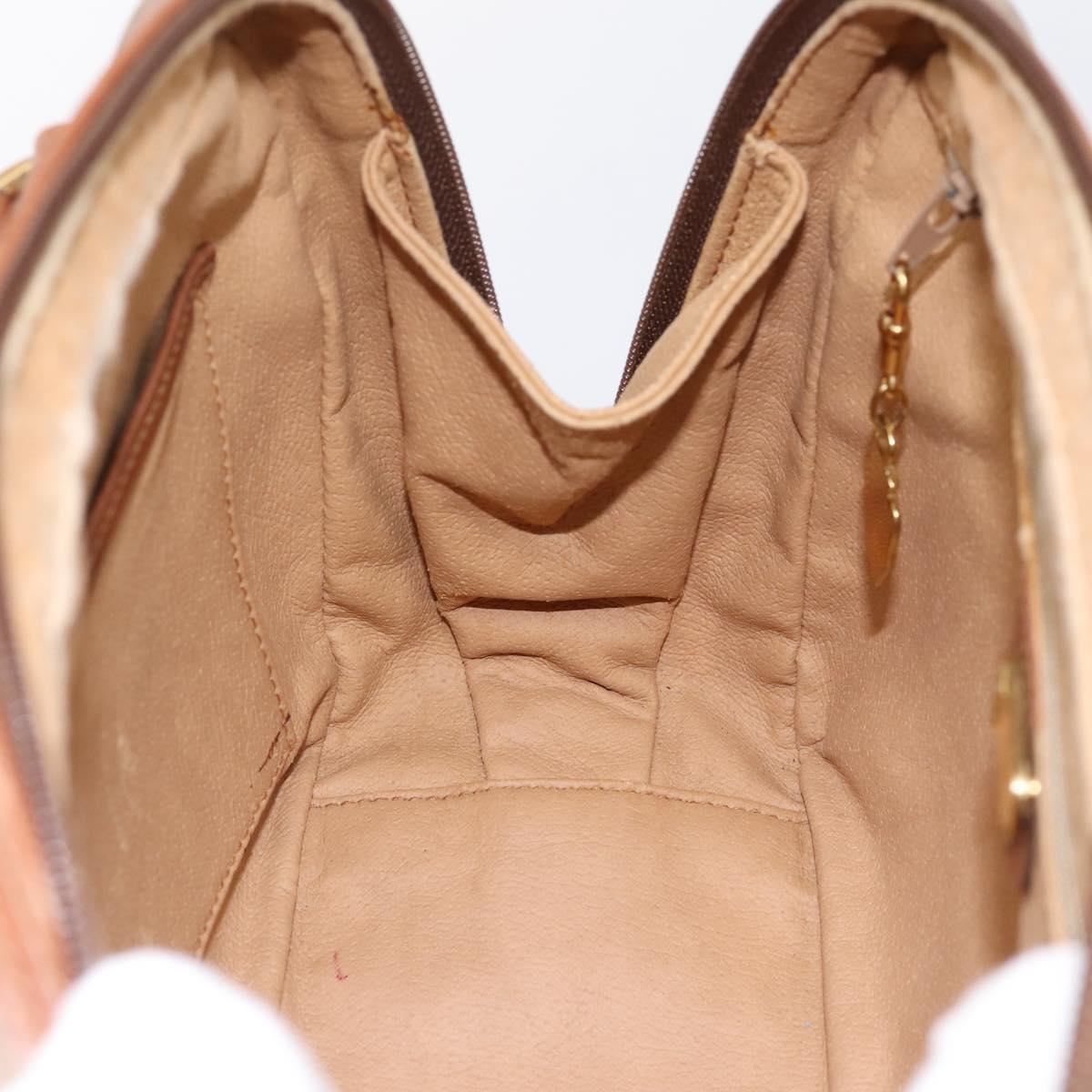 GUCCI Micro GG Hand Bag PVC Leather Beige Gold Tone 000.39.0030 Auth BA14951