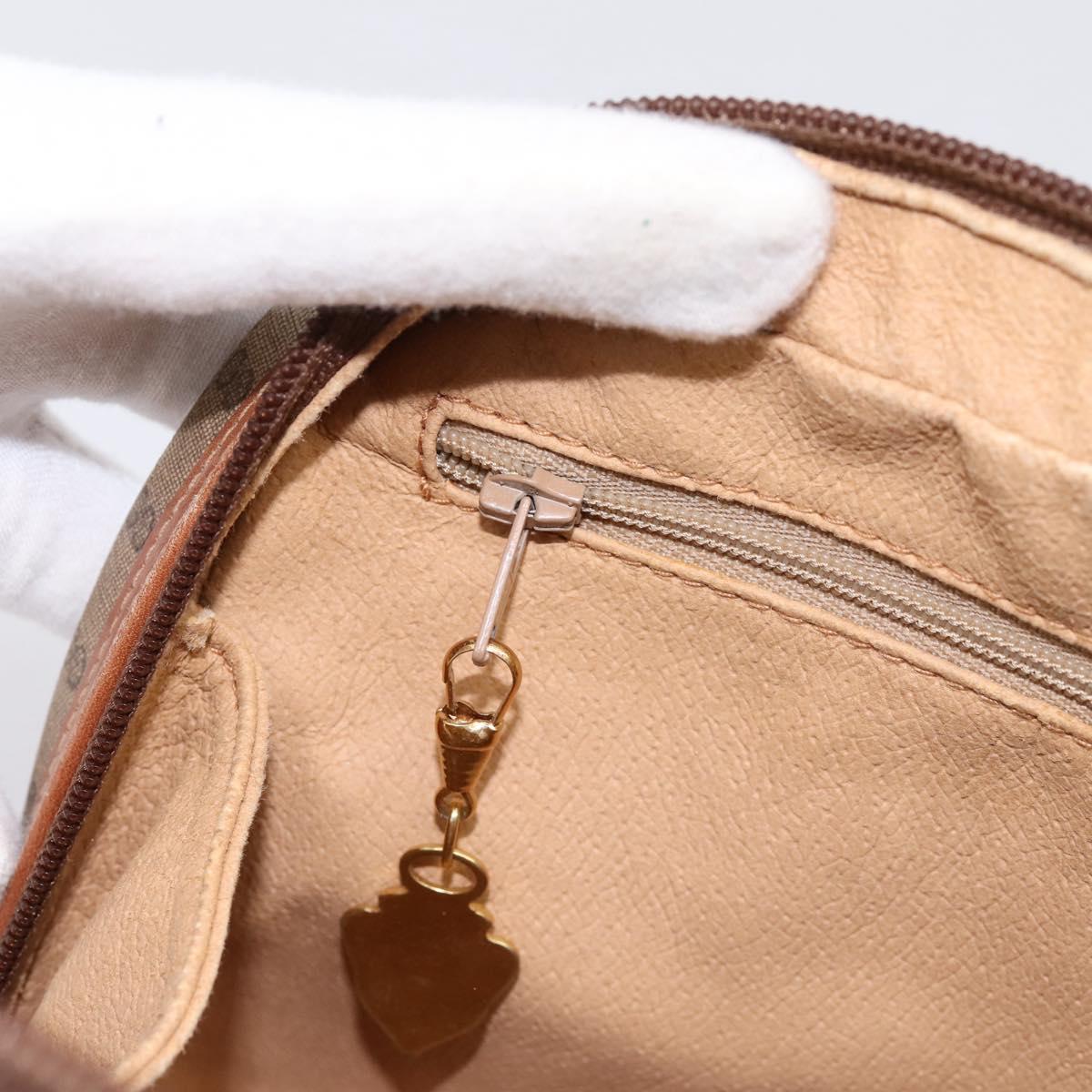 GUCCI Micro GG Hand Bag PVC Leather Beige Gold Tone 000.39.0030 Auth BA14951