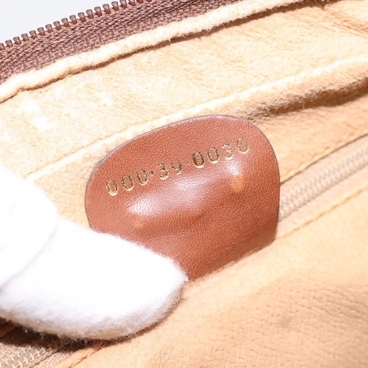 GUCCI Micro GG Hand Bag PVC Leather Beige Gold Tone 000.39.0030 Auth BA14951