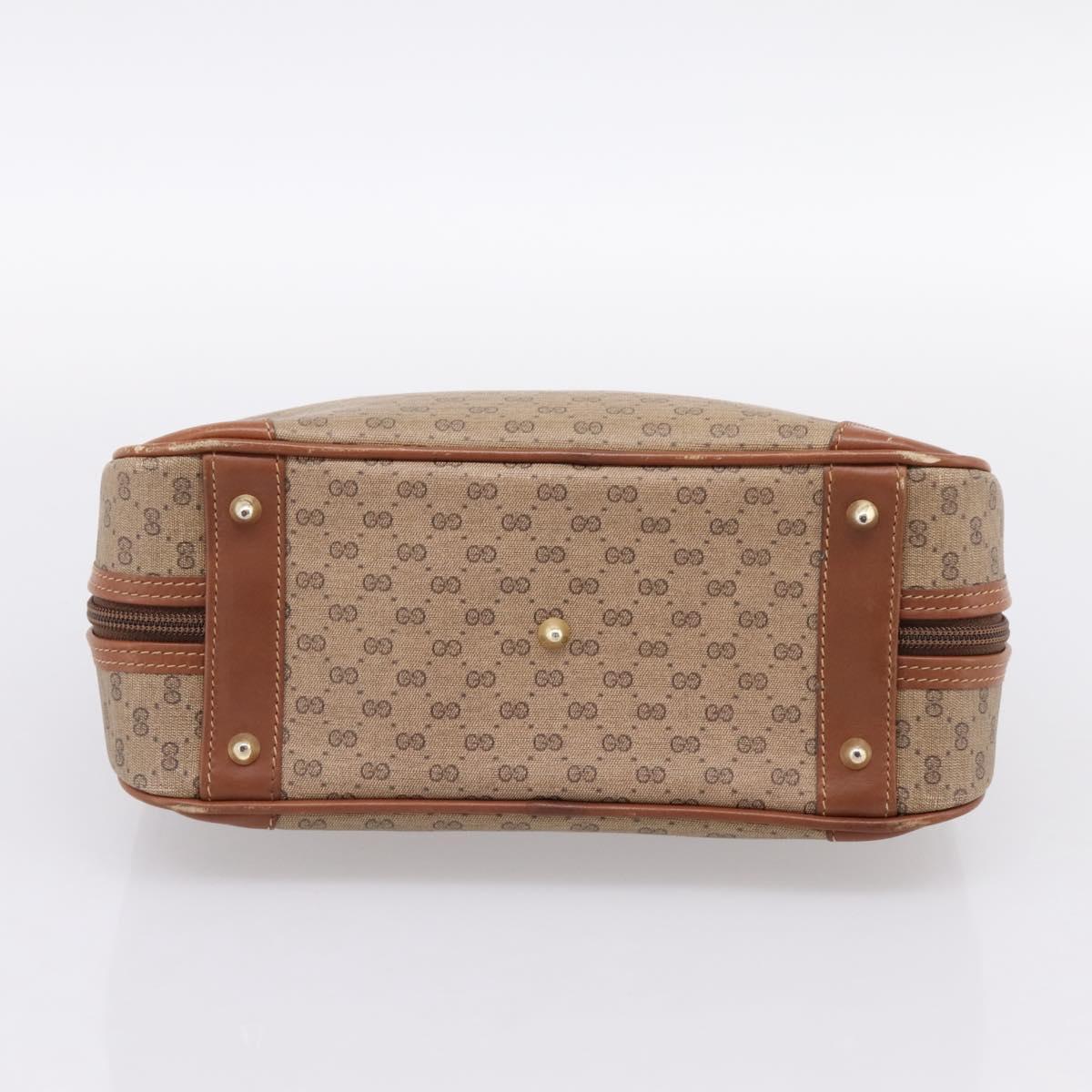 GUCCI Micro GG Hand Bag PVC Leather Beige Gold Tone 000.39.0030 Auth BA14951