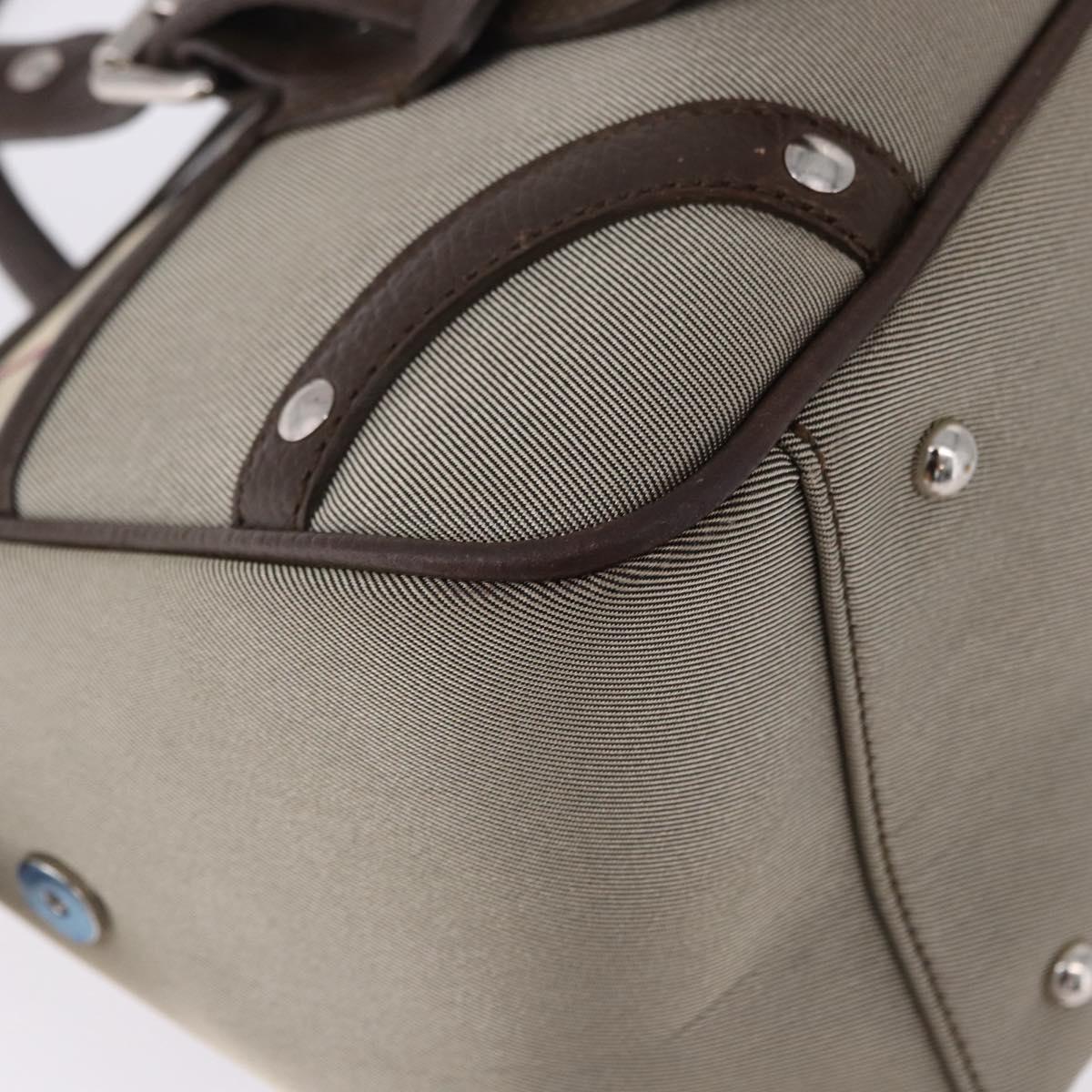 BURBERRY Nova Check Hand Bag Canvas Brown Silver Auth BA14954A