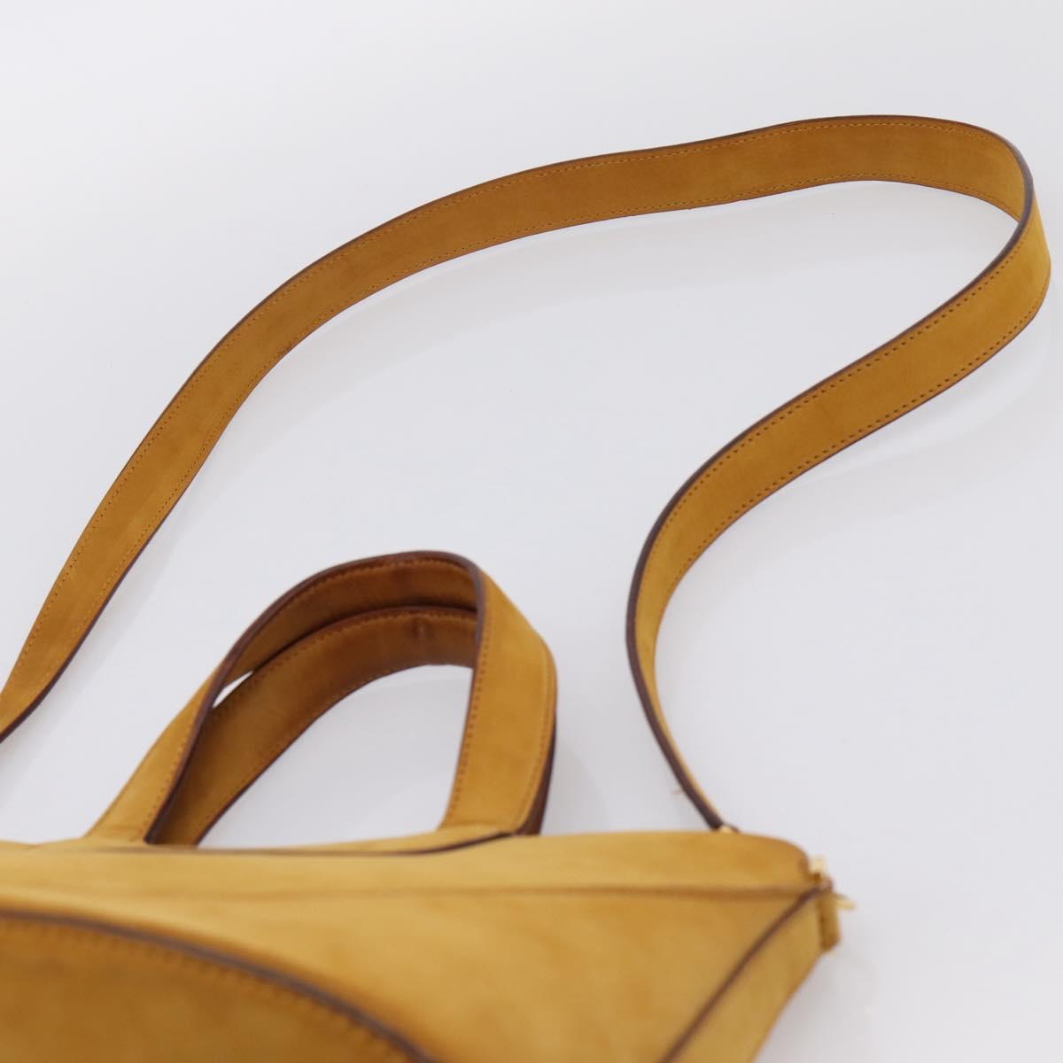 BVLGARI Hand Bag Suede 2way Brown Gold Tone Auth BA14955