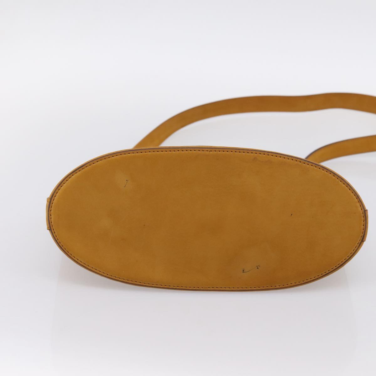BVLGARI Hand Bag Suede 2way Brown Gold Tone Auth BA14955