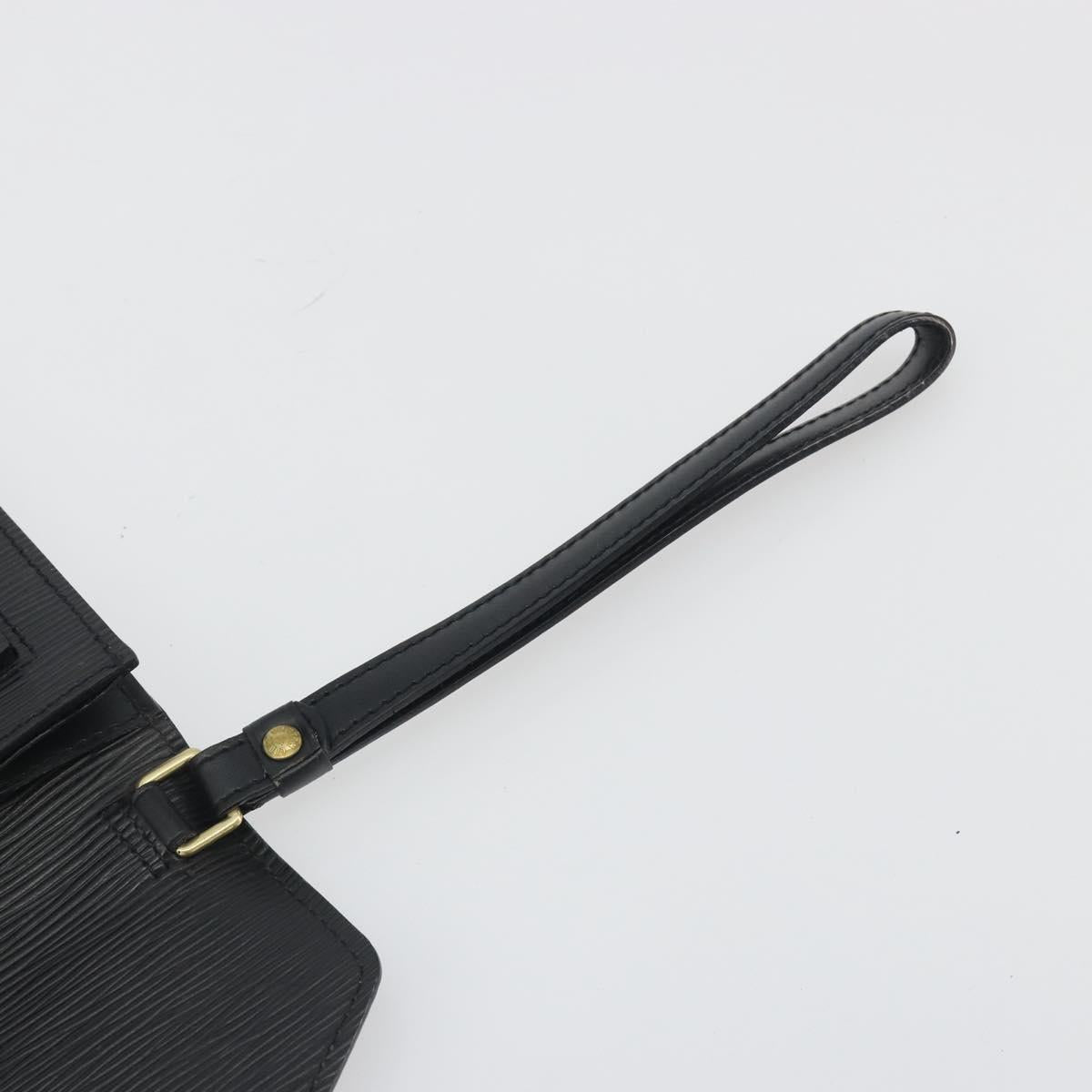 LOUIS VUITTON Epi Sellier Dragonne Clutch Bag Black M52612 LV Auth BA14957