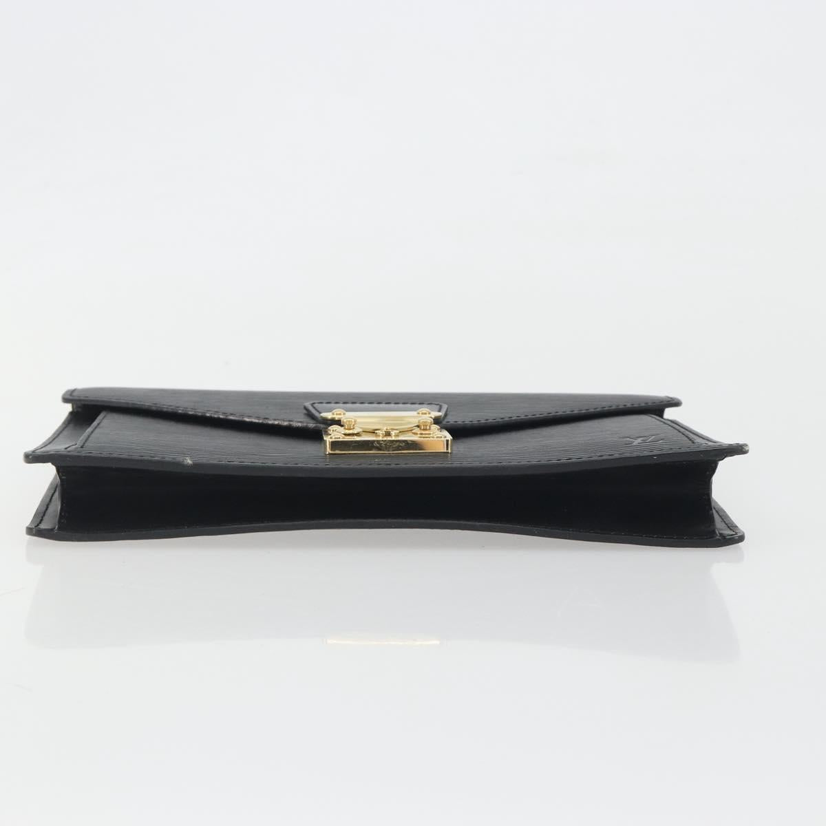 LOUIS VUITTON Epi Sellier Dragonne Clutch Bag Black M52612 LV Auth BA14957