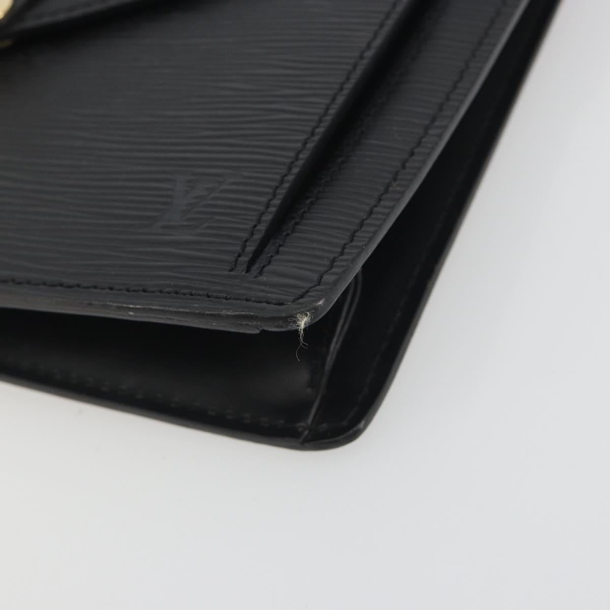 LOUIS VUITTON Epi Sellier Dragonne Clutch Bag Black M52612 LV Auth BA14957