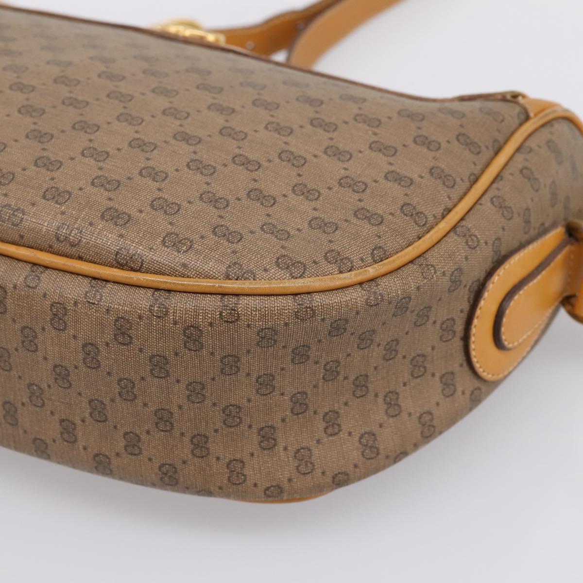 GUCCI Micro GG Web Sherry Line Shoulder Bag PVC Beige 001 104 0918 Auth BA14963